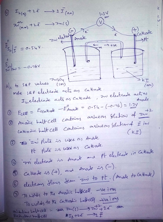 1.3V (atoode vie KT Alt to SP values I. Con (KI) ④ .zm eletrede As And.k -a pt electeede in ako.k