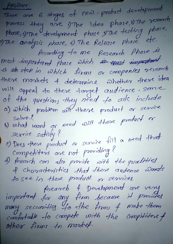 swer ef neo-product development ae The Idea phase,) The reranch There are 6 st eg of new oores they anre eThe devlhpment phas