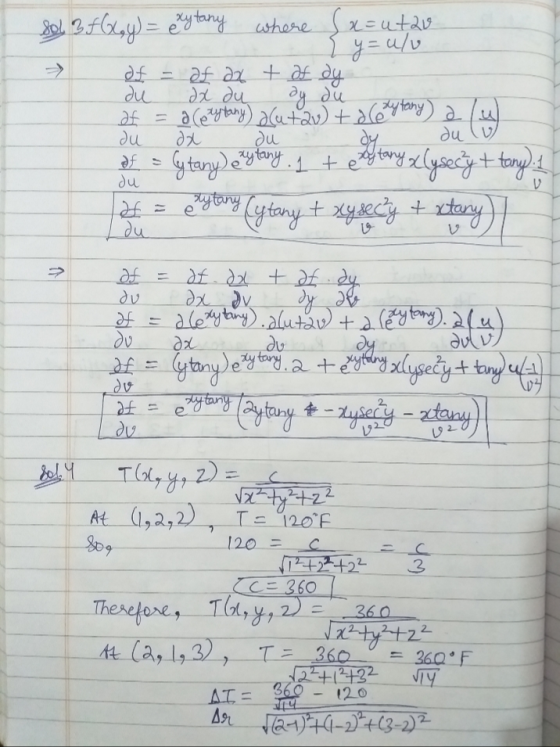 (u du Cytany) rutany • 1 t elytany, et tany. 1 du V > The Gq 2) = Sol 2fGx,y) = xy tany ) = exytany where Sa=utar { y = u/u d