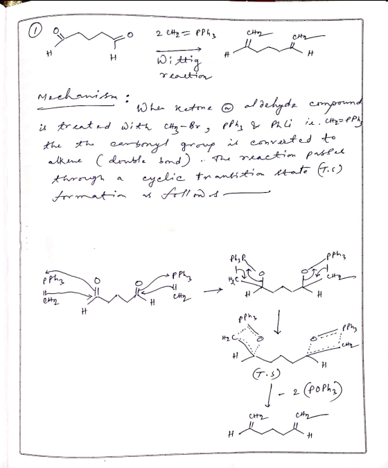 2 нэг PP4, chz CH2 H Н # H Wittig reaction Mechanism : When ketone aldehyde compound is treated with chy-Bra ppha & Phli in.