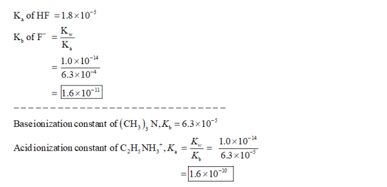 K of HF = 1.8x10-5 K, of F = _1.0 x10-24 6.3x10-4 = 1.6x10-11 - - - - - - - - - - - - - - - - - - - - - - - - - - - - - Basei