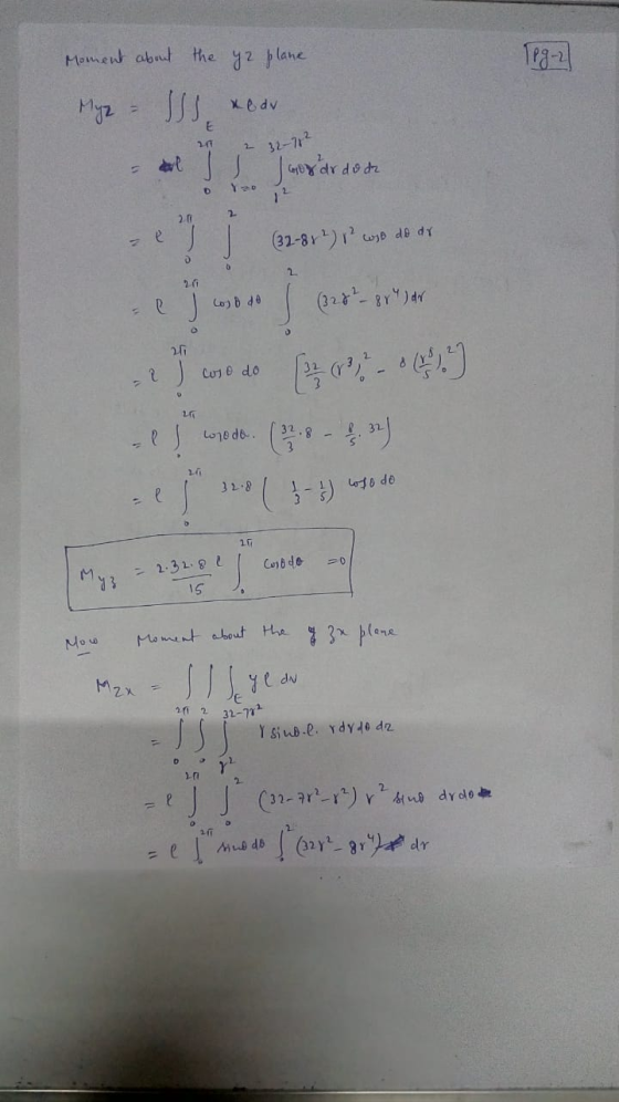 Moment about the yz plane JS. xe du E 21 2- 32-712 al 1 s orar doch D Y 20 12 2.0 2- e O 20 (32-88²) 1² ose de dr e J Cod de