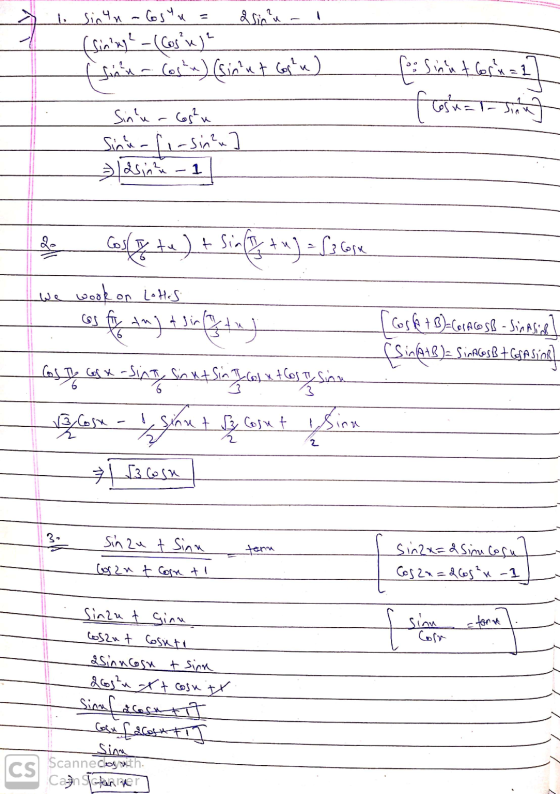 lo sinan -Costu= a sinua (sining ²-(Cos)? Corte) (sinut cosn) persinut forn a 17 विकारी Sinlu-cos²u - Sinuari-sinu dsinu -