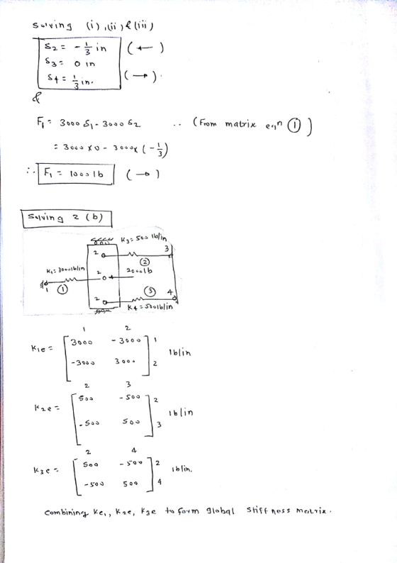 3 (From matrix e S-lving 2 Cb) 20 solb 4 300 30 11 blin 2 2. 2 e b lin So 3 2. b lin Combinina Ke, , Kae, P3e