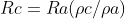 Rc =Ra (\rho c/\rho a)