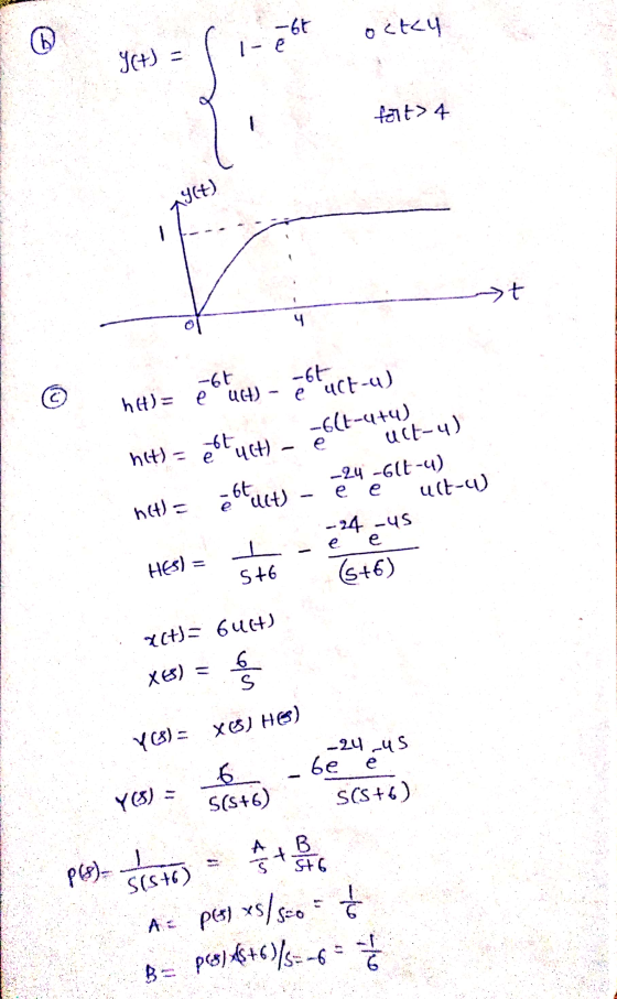 octy Y(t) = fart> 4 HES) = Ice hH)= ē uc) - e tuct-4) het) = estuct - Eclt-tilt-u) with = -24 -6lt-u) bluct) - e e ult-u) -24