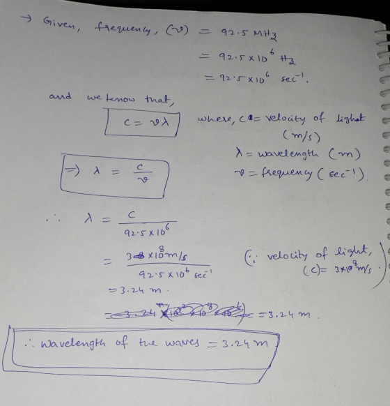 and we know thal C m/s) =wave 1 emgta Cnn) 2 3.24 m 3-241 3.2.4 m .. na veleníta of tune waves 3.2-4m