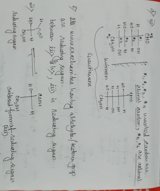 dy wyr 10 *1, #₂, #3, #4 marked carsbon are Chinal carbon, 5 * are aclinal. Ho H eto HO OH OH CHOH -OH himon Ho CH₂OH Enautio