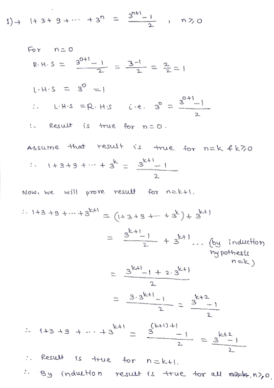 2 O+1 3 R-H-S= 2. oA 3 2 Result is true for こ Assume Ahe resu s 2. Now, we will prove result for nこk+1 kt KA 3 (by inducHon n