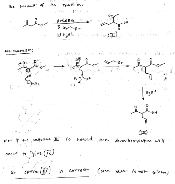 reaction, the product of the P icior 11 OH 1) NOCH Br 3) H3.ot 3 Cari Clu رأ me chanismi Elear Br By OCH3 ( Hot O он Now if t