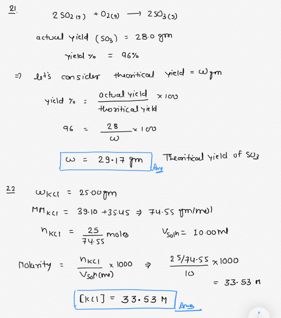 2 502 (9) +0269) — 2503() actucel yield (503) = 28.0 gm yield % = 96% lets consider the critical yield = wym - 7 actual yiel
