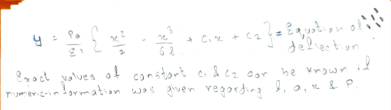 3 y h 13 2 م2 za + Case + C2 Pa Equation El deflection Exact values of constant ai & cz can be known numeric-information was