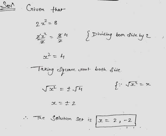 Soin Griven that 2 2x 8 Banyo 84 2 Diuiding both side le by a oc2=4 Taking Square uare eroot both side. voc² = tru {: vt? = x