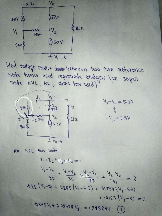 I. Vz $775 38V 38V @ & 812 V, www 355 2 355. gor (+ 5.3V – V4=0 ideal voltage source two between two non reference node hence