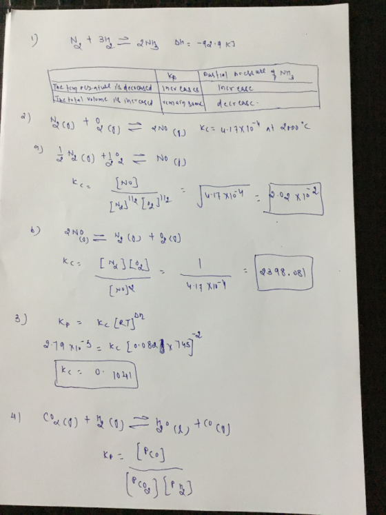 7 N + 3H = ang Dh= -92.4 kJ The female atull is decreased Line total volume is increased Ko pastral bochure of NH3 increases