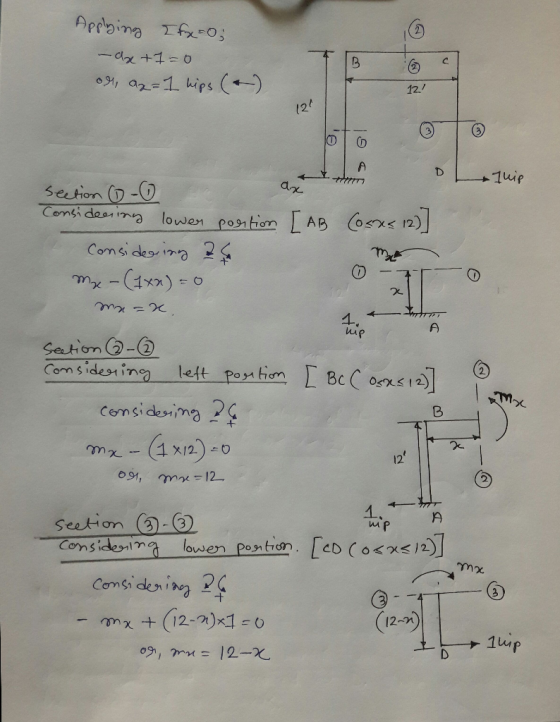 Apraina f-o; 12 124 A D +Tuip ar section (D- Consi dea m lowen postion AB o Consideorina 2 12) 1. uip Section - Comsidesning