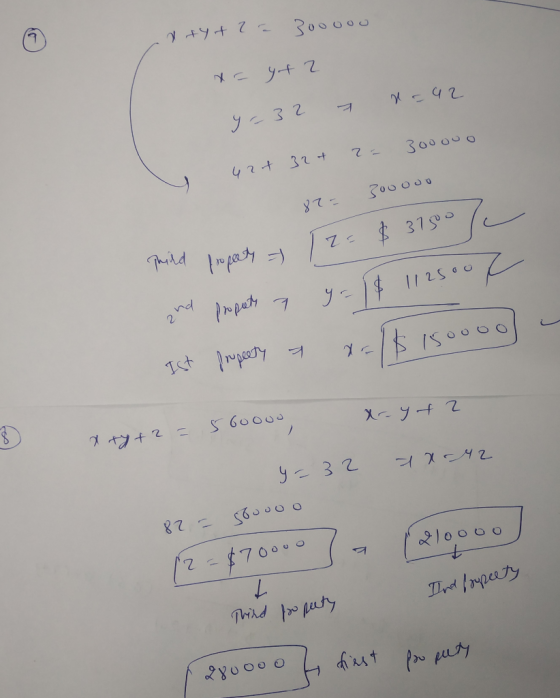 n ++? 300000 x= yt 2 7 naa2 y=32 = 30000 y 424 32+ 82= 300000 12= $3750 Thand property - and property 7 + реалу = 14 1125007