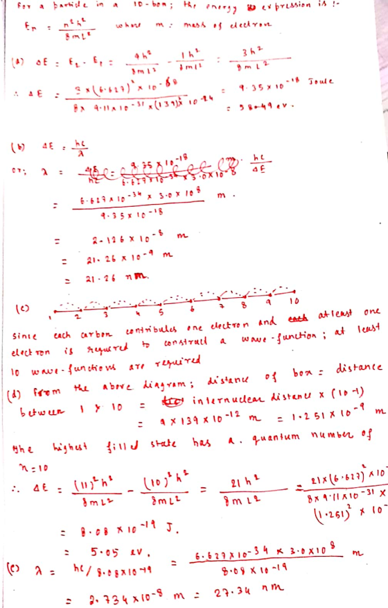 for a partide in a 10-bom; the energy lo expression is is ! Lohn 1: Mass Icelyt 2 3 h (a) of tq.f.: Ah- 9.35 x 1018 Joule $24