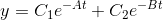 y=C_1e^{-At}+C_2e^{-Bt}