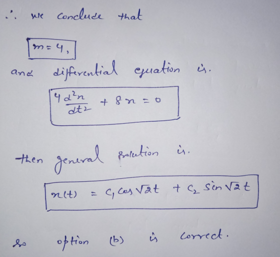 We conclude that me 4, and differential equation is 4 2²n dtz of s nao ů. then general pratation is sin vat nit) Cocos vat te