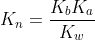 K_{n}=\frac{K_{b}K_{a}}{K_{w}}