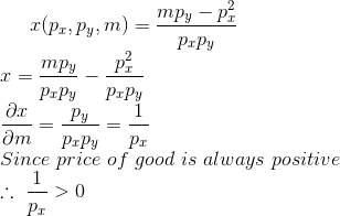 (pr.py, m) = mpy – p3 PxPy < _ mpy_p? PxPyP:Py 01 - Py 1 əm Popy PI Since price of good is always positive :: 130 - PI