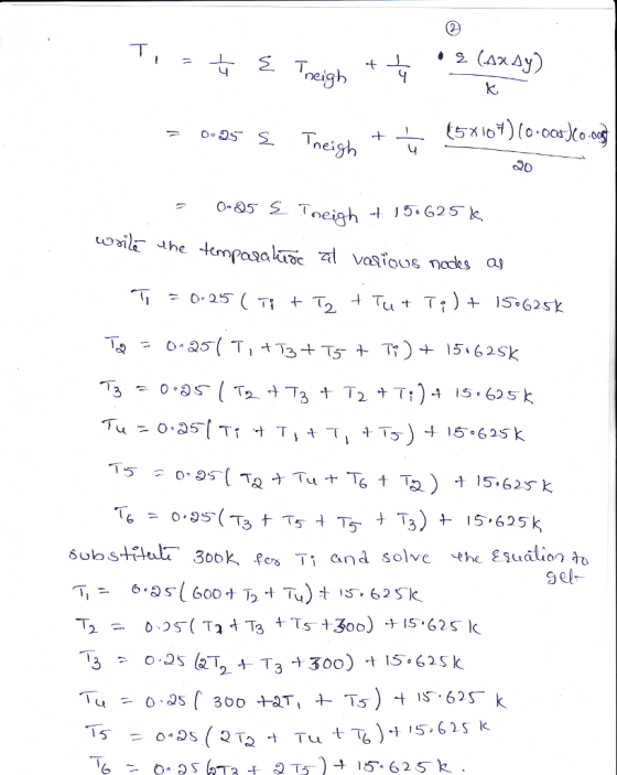 Ti = u ţ { Treigh te E Theigh & ţ ? (Andy) = 0.25 £ Treich + (58107) (0.005)Co.oog 20 - Oras & Ineigh + 15.625k write the te
