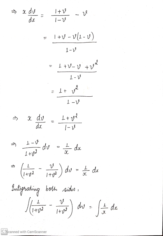 x du tv. av 1-V I +V - V(-) 1-V = [+V-0 + 2004 1-ve = 1+ 2a lov » X do t+nga l-ve on deve & de Corted in the dev = = de Integ
