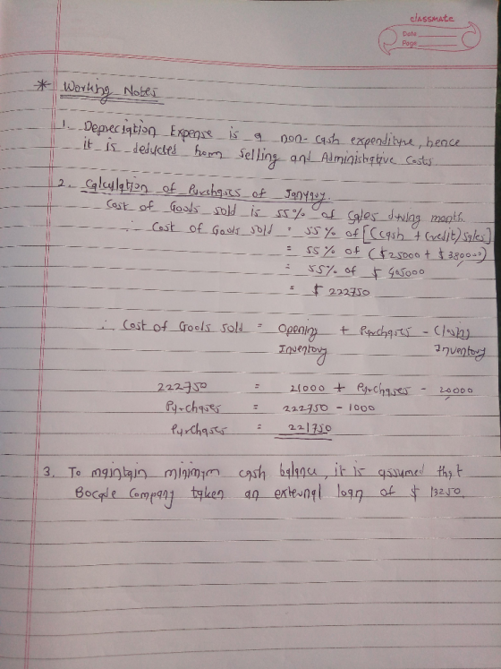 classMate Date Poge Deprec iationExpens is it is deductes hem Selling ani Almigishgve Casts 090- Cash expendihne, bence 2 ale