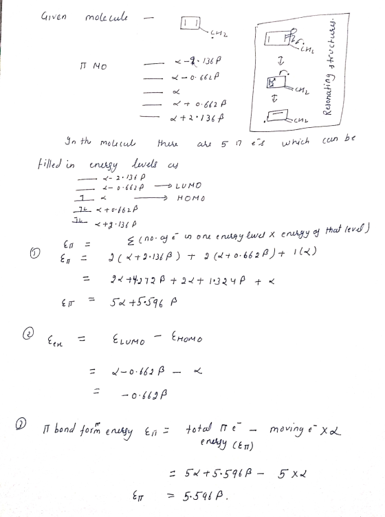 Given molecule - a CH2 No x-2- 136 P X-0.6628 Resonating structures. u to 2 +0.662 B 2 +2136 - // 12 In the molecule there ar