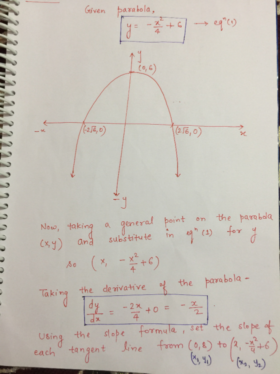 Given parabola, +57 → equcu ULTIMACa22222229900 1 (276,0) [1256,0) -9 Now, taking a general point on the parabola (x,y) and s