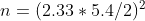 (2.33 5.4/2)2 n=