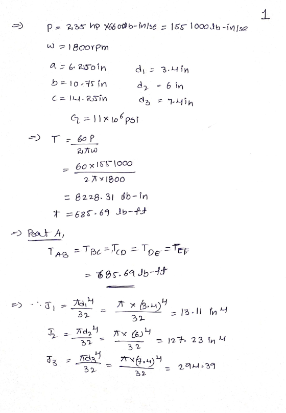 1 - р. 255 hp 66 ot b-ulse : 1SS 1ooodb-ти/se W=1800rpm a = 6.25oin d, - 3. Что b = 10.75 in d, 6 in c=14. Ruin 7.hin с = 11x