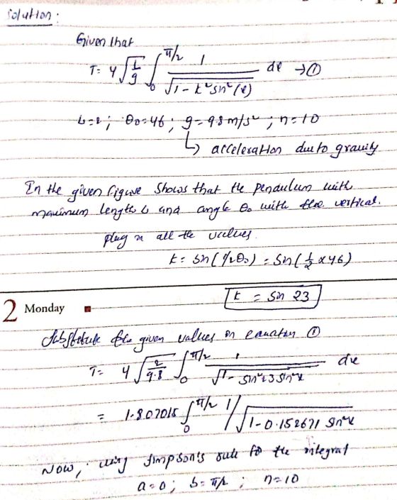 Colution de to Given that u/ T: Y 4 / 4 Sik sn (4) -b-r; Do-46 g -9.5m/s, noto arcelesa Hor due to gravity ty In the given li
