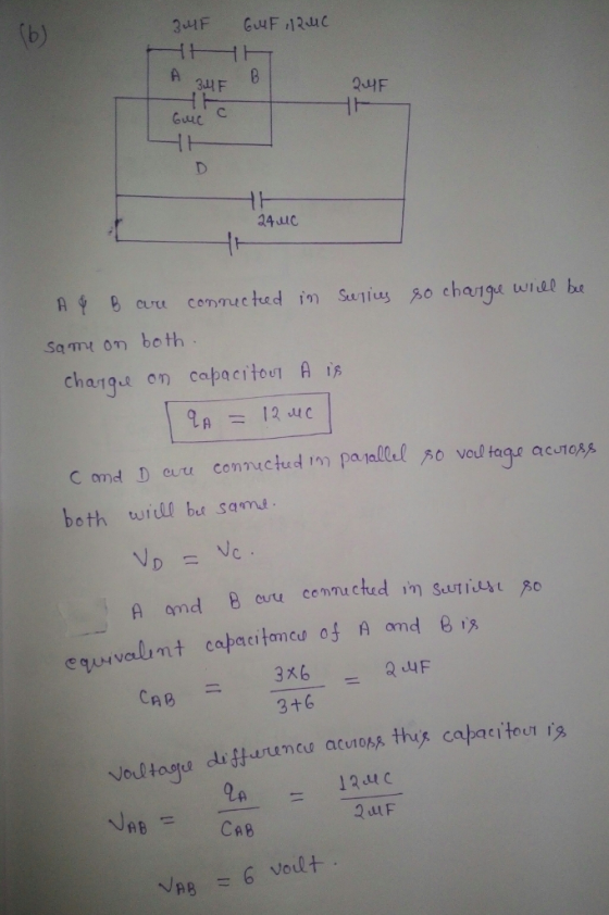 b) Same om both both wiill bt same 3+6 Noltaga ga 12u VPA = 6 Volt