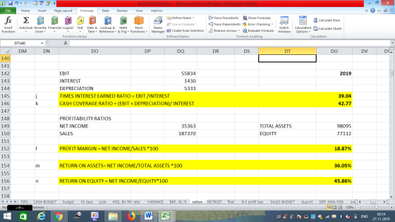 ACCOUNTS latest - Microsoft Excel (Product Activation Failed) Formulas File Home Insert Page Layout Data Review View Add-Ins