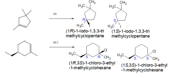 x H₃C H₂ H₃C (1R)-1-iodo-1,3,3-tri methylcyclopentane H₂C i (15)-1-iodo-1,3,3-tri methylcyclopentane HCI HCVRCH3 C C SYRCH, H