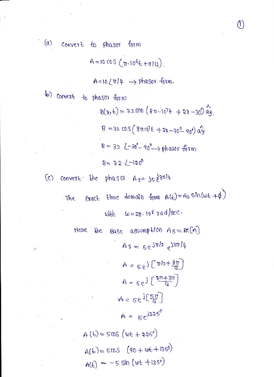 . (a) convert to phasor form A =10008 (11.106+014). A=10_114 z phasor form. 6) Convert to phasor form B(A))= 32 319 (8 tu-lif