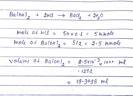 Balon), + grill → Bacle + 21,0 mole of sel = 5oxoid = 5 mmole mole of Balon), = 512 = 9.5 mmole volume of Balon), = 2.5X10-32