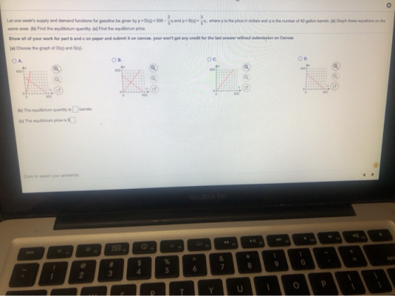 Lot one weeks supply and demand functions for gasoline be given by p=bxa) = 500 - and p=519 = were pis the price in dollars
