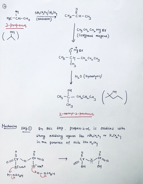 (c) 애 Na2C%20n/Hasoy (oxidation) Нас-с-сна 2-р open9. (X) Сн cң, Сн, м3 88 (Grignard reagent) б зач Сң - сH — сн, сч, сн. т