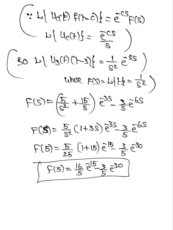 28 • 2 Urt fachl=es f(s) LUCCH)} = ecs 50 - UKED CHS) = Res) where f(s)= Whts as FGO= (+) FCS) F(1+3s) F(5)= 5 (I+b) F(s) = I