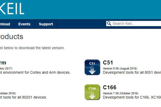 KEIL nload Events Support Q Search Keil... roducts st below to download the latest version. C51 rm July 2017) nt environment