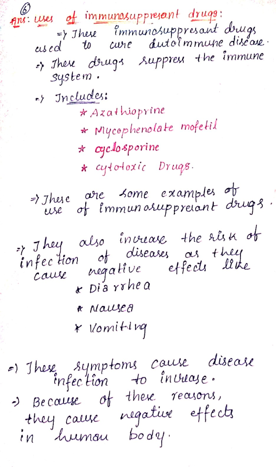 fins: uses of immunosuppresant drugg: =y These immunosuppresant dulos used to cure dutoimmune disease -p These drugs suppress