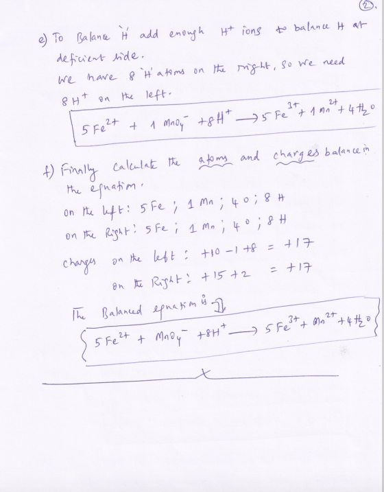 8 Ht en te left. 5 Fe2ナ ·min@y_ +8h-95 FeItナ4 nat+ 4 the esnahm onr& R3사: 5F1 ;1Mn , t.PH 5 Fe「+ Mn@yー ナ8H+一9 5 Fe3ナナめ,, t尨