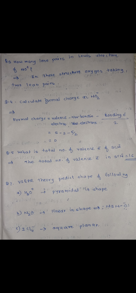 pairs lone in Lewis structure 8.3 How many of not? in these structure oxygen taking two loan pairs 9.4. Calculate formal char