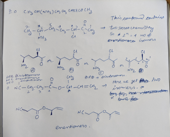 to Citzen (4₂) C an exerco CH₂ This compound contains two stereo chemistry So 42n = 4 no of omantidoro Comers NH2 O My Anttz