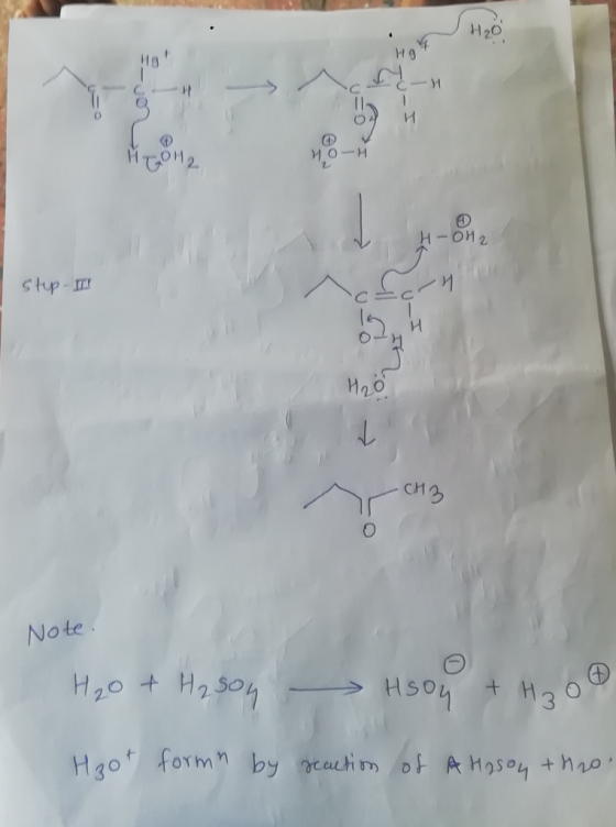 HA! - H OH2 -OH2 stup. I cfern CH3 Note. H₂O + H₂son Hsoy + H₂O Hoot formn by reaction of A Hason the