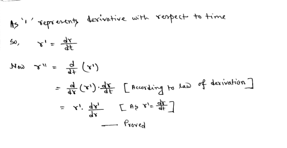dexivative with renpect to time sepT enenty dr So, Now of deivation [Accoding Proved