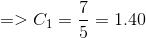 =>C_1=\frac{7}{5}=1.40